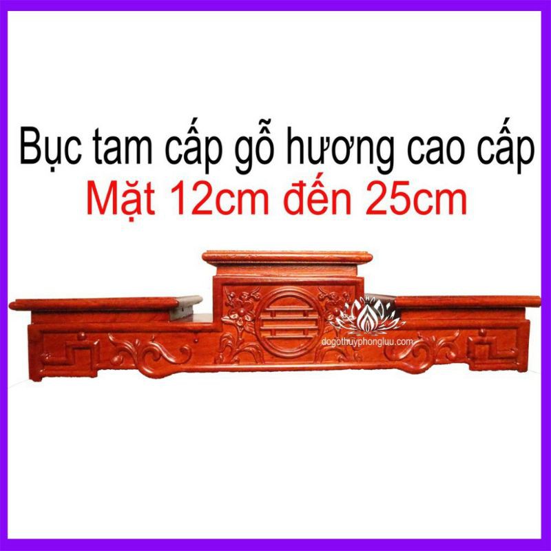 Đế tam cấp tam sơn gỗ hương 16cm